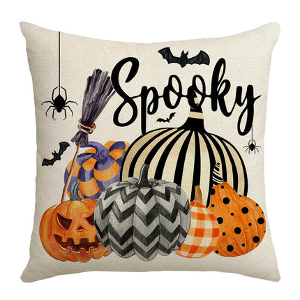 Halloween Throw Pillow Case Square Pumpkin Cushion Cover for Home Sofa Bedroom Couch Car