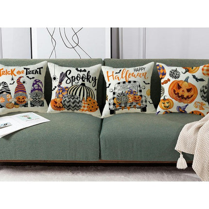 Halloween Throw Pillow Case Square Pumpkin Cushion Cover for Home Sofa Bedroom Couch Car