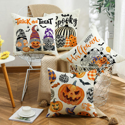 Halloween Throw Pillow Case Square Pumpkin Cushion Cover for Home Sofa Bedroom Couch Car