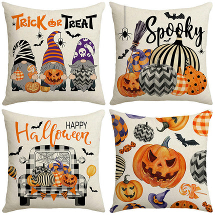 Halloween Throw Pillow Case Square Pumpkin Cushion Cover for Home Sofa Bedroom Couch Car