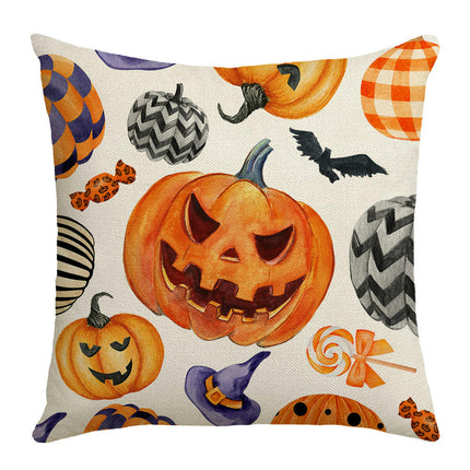 Halloween Throw Pillow Case Square Pumpkin Cushion Cover for Home Sofa Bedroom Couch Car