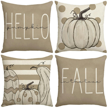 Pumpkin Throw Pillow Cover Autumn Farmhouse Cushion Case Decoration for Sofa Home Couch