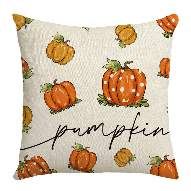 Thanksgiving Farmhouse Cushion Case Pumpkin Throw Pillow Cover Decoration for Sofa Home Couch