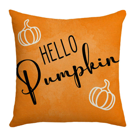 Thanksgiving Farmhouse Cushion Case Pumpkin Throw Pillow Cover Decoration for Sofa Home Couch