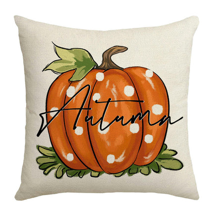 Thanksgiving Farmhouse Cushion Case Pumpkin Throw Pillow Cover Decoration for Sofa Home Couch