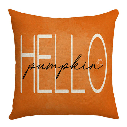 Throw Pillow Covers Hello Pumpkin Cushion Cases, Thanksgiving Decorative Pillowcase for Sofa Bed