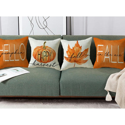 Throw Pillow Covers Hello Pumpkin Cushion Cases, Thanksgiving Decorative Pillowcase for Sofa Bed