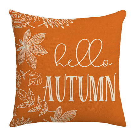 Throw Pillow Covers Hello Pumpkin Cushion Cases, Thanksgiving Decorative Pillowcase for Sofa Bed-A