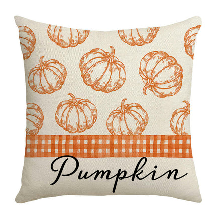 Throw Pillow Covers Hello Pumpkin Cushion Cases, Thanksgiving Decorative Pillowcase for Sofa Bed-A