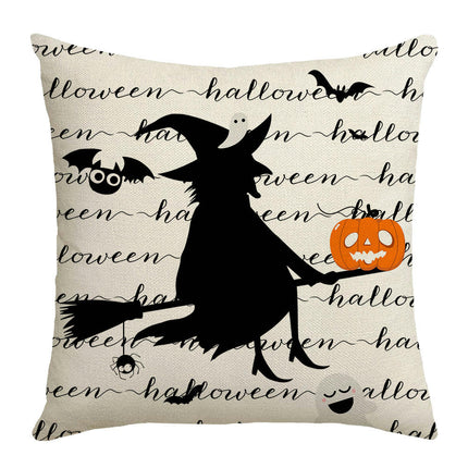 Throw Pillow Covers Halloween Pumpkin Decorative Pillow Covers Linen Square Sofa Pillow Cases