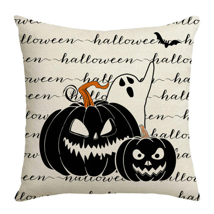 Throw Pillow Covers Halloween Pumpkin Decorative Pillow Covers Linen Square Sofa Pillow Cases