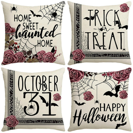 Spider Web Throw Pillow Covers Halloween Decorative Pillow Covers Square Pillow Cases For Sofa