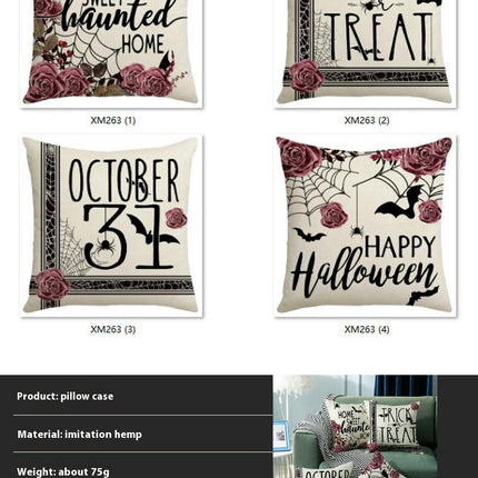 Spider Web Throw Pillow Covers Halloween Decorative Pillow Covers Square Pillow Cases For Sofa