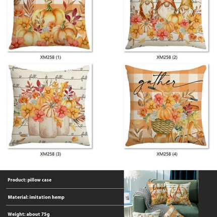 Pumpkin Pillow Covers Gnome Decorative Cushion Covers Pillow Cases for Home Bedroom Couch Decor