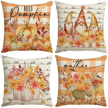 Pumpkin Pillow Covers Gnome Decorative Cushion Covers Pillow Cases for Home Bedroom Couch Decor