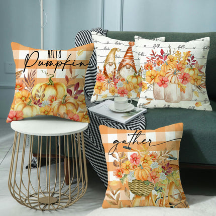 Pumpkin Pillow Covers Gnome Decorative Cushion Covers Pillow Cases for Home Bedroom Couch Decor