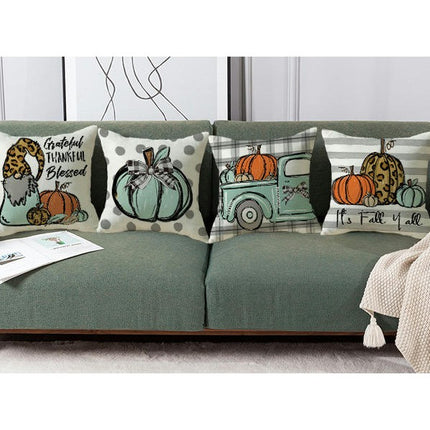 Pumpkin Pillow Covers Gnome Decorative Cushion Covers Pillow Cases for Home Bedroom Couch Decor-A