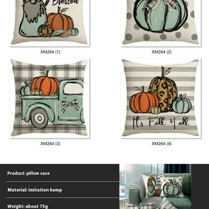 Pumpkin Pillow Covers Gnome Decorative Cushion Covers Pillow Cases for Home Bedroom Couch Decor-A