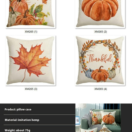 Pumpkin Pillow Covers,Autumn Thanksgiving Throw Pillow Covers Maple Leaf Decor Cushion Covers