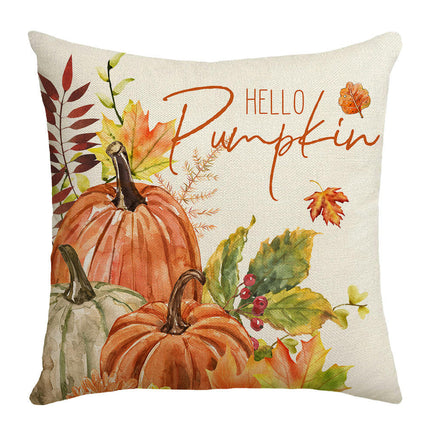 Pumpkin Pillow Covers,Autumn Thanksgiving Throw Pillow Covers Maple Leaf Decor Cushion Covers