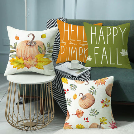 Hello Pumpkin Pillow Covers,Autumn Thanksgiving Throw Pillow Covers Decor Cushion Covers for Home