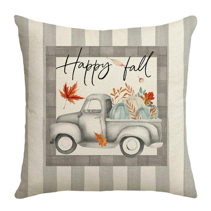 Truck Pumpkin Pillow Covers Thanksgiving Throw Pillow Covers Decor Cushion Covers for Home-A