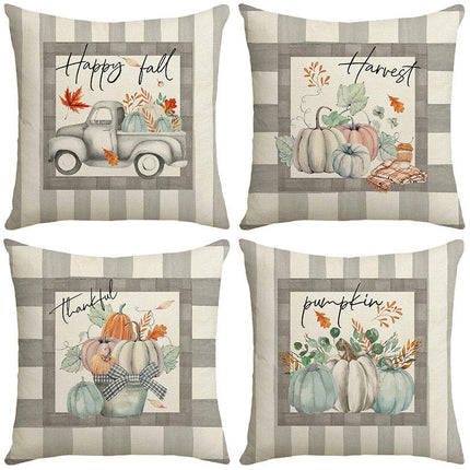 Truck Pumpkin Pillow Covers Thanksgiving Throw Pillow Covers Decor Cushion Covers for Home-A