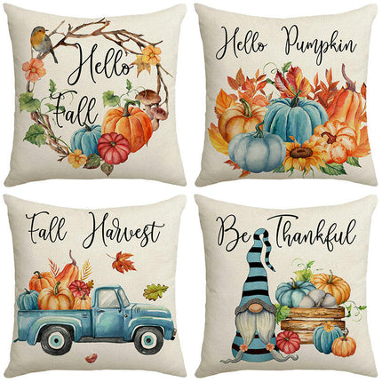 Pumpkin Pillow Covers Gnome Decorative Cushion Covers Pillow Cases for Home Bedroom Couch Decor-B