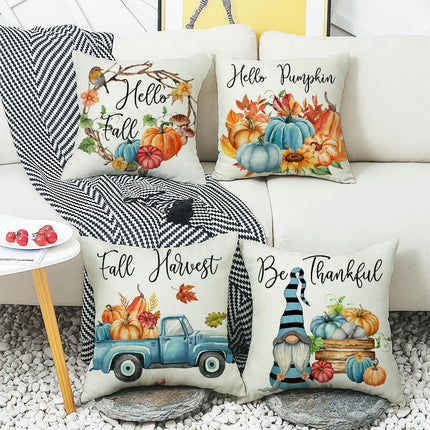 Pumpkin Pillow Covers Gnome Decorative Cushion Covers Pillow Cases for Home Bedroom Couch Decor-B