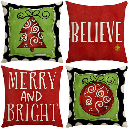 Christmas Decorative Throw Pillow Covers, Christmas Pillow Covers , Farmhouse Cushion Covers Winter Decor