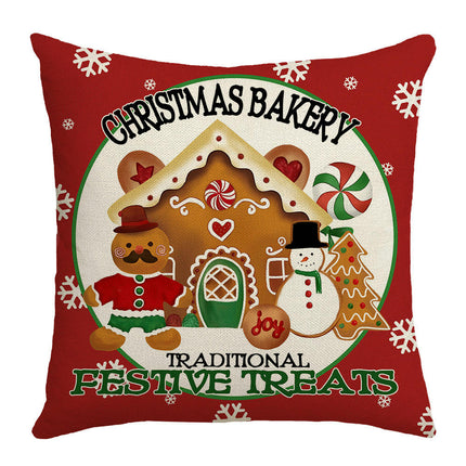 Throw Pillow Covers Christmas Gingerbread Home Decorative Cushion Covers Pillowcases for Sofa