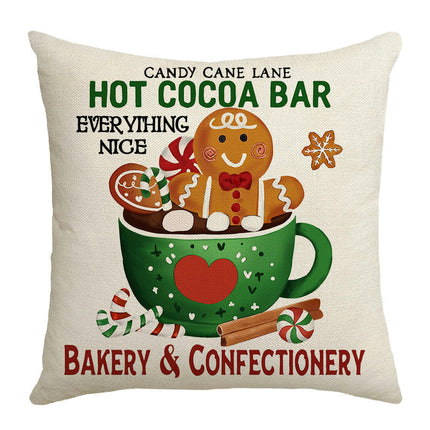 Throw Pillow Covers Christmas Gingerbread Home Decorative Cushion Covers Pillowcases for Sofa