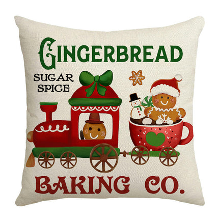 Throw Pillow Covers Christmas Gingerbread Home Decorative Cushion Covers Pillowcases for Sofa