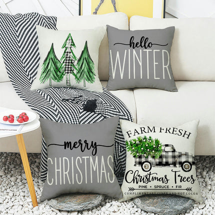 Christmas Tree Throw Pillow Covers Christmas Home Decorative Cushion Covers Pillowcases for Sofa