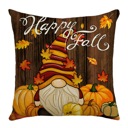 Pumpkin Pillow Covers Gnome Decorative Cushion Covers Pillow Cases for Home Bedroom Couch Decor-C