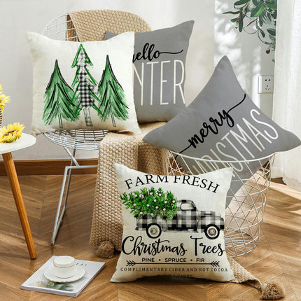 Christmas Tree Throw Pillow Covers Christmas Home Decorative Cushion Covers Pillowcases for Sofa