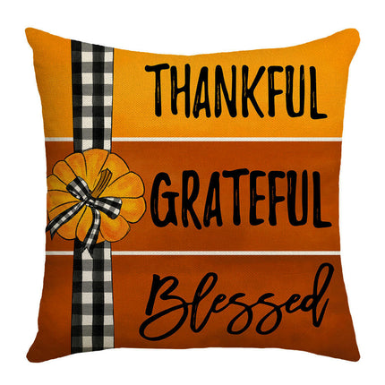 Pumpkin Pillow Covers,Autumn Thanksgiving Throw Pillow Covers Maple Leaf Decor Cushion Covers-A