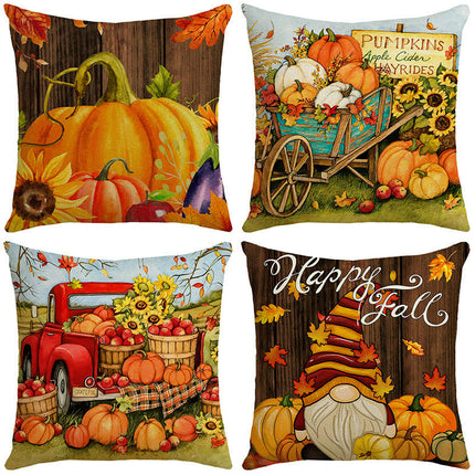 Pumpkin Pillow Covers Gnome Decorative Cushion Covers Pillow Cases for Home Bedroom Couch Decor-C