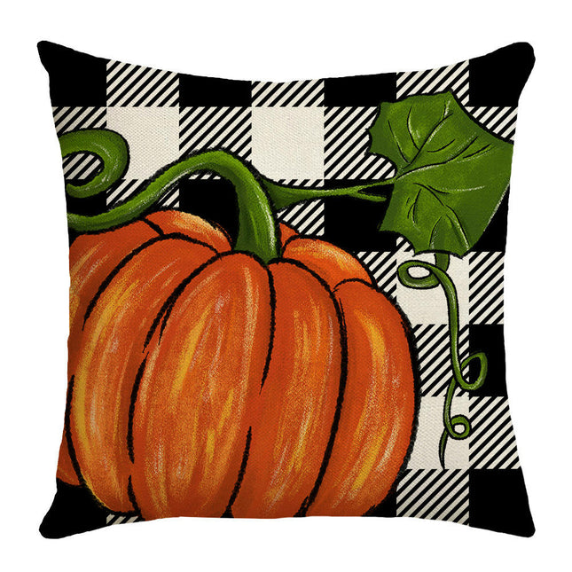 Pumpkin Pillow Covers,Autumn Thanksgiving Throw Pillow Covers Maple Leaf Decor Cushion Covers-A