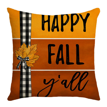 Pumpkin Pillow Covers,Autumn Thanksgiving Throw Pillow Covers Maple Leaf Decor Cushion Covers-A