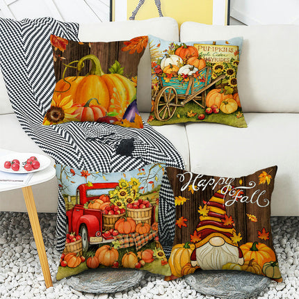 Pumpkin Pillow Covers Gnome Decorative Cushion Covers Pillow Cases for Home Bedroom Couch Decor-C