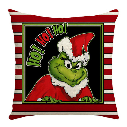 Christmas Cartoon Throw Pillow Covers Green Christmas Home Decorative Cushion Covers Pillowcases for Sofa