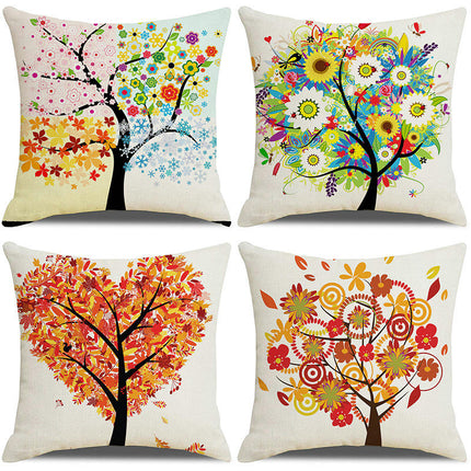 Tree Throw Pillow Covers Decorative Linen Pillow Covers Outdoor Cushion Covers Home Decor for Sofa Car