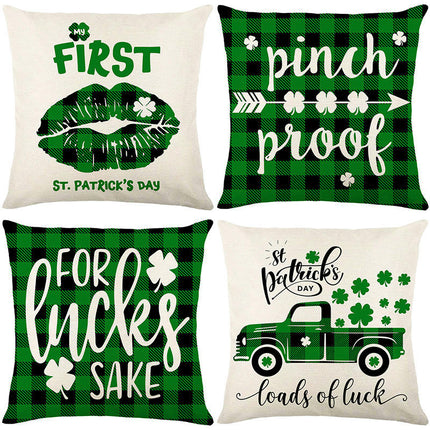 St Patricks Day Throw Pillow Covers Lucky Clover Throw Pillow Cover Cushion Covers Pillow Cases for Home