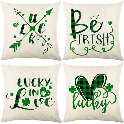 St Patricks Day Throw Pillow Covers Lucky Clover Throw Pillow Cover Cushion Covers Pillow Cases for Home