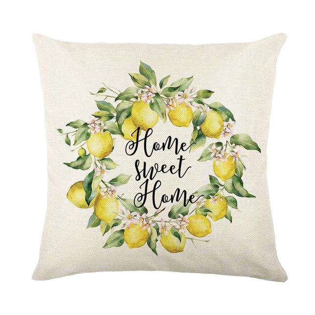 Lemon Throw Pillow Covers Decorative Pillowcases Summer Pillow Cover Outdoor Cushion Cases for Couch Sofa-A