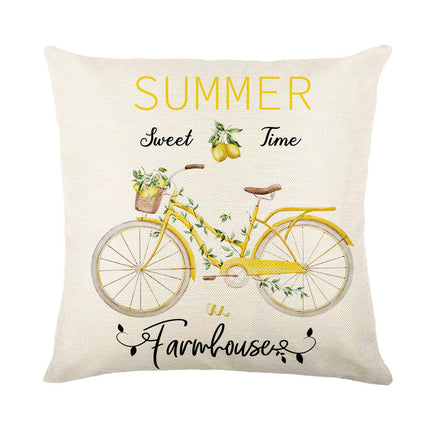 Lemon Throw Pillow Covers Decorative Pillowcases Summer Pillow Cover Outdoor Cushion Cases for Couch Sofa-A