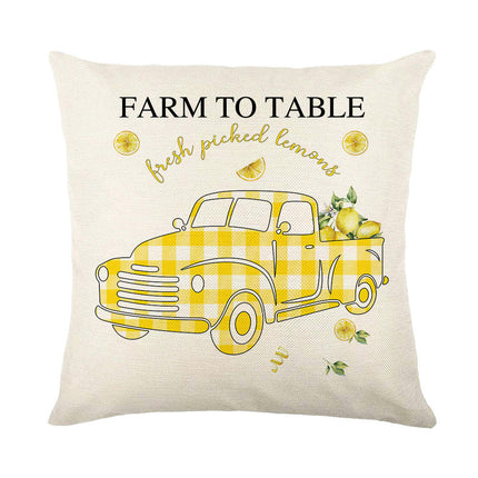 Lemon Throw Pillow Covers Decorative Pillowcases Summer Pillow Cover Outdoor Cushion Cases for Couch Sofa-A