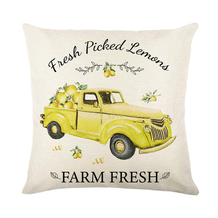 Lemon Throw Pillow Covers Decorative Pillowcases Summer Pillow Cover Outdoor Cushion Cases for Couch Sofa-A