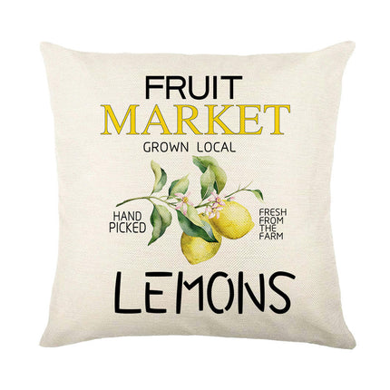 Lemon Throw Pillow Covers Decorative Pillowcases Summer Pillow Cover Outdoor Cushion Cases for Couch Sofa-A